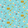 Yummy snacks seamless pattern