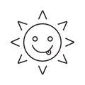 Yummy sun smile linear icon