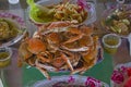 Yummy menu is boiled blue swimming crab dish Royalty Free Stock Photo