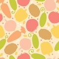 Yummy vegetables seamless pattern background