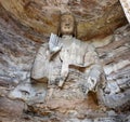 Buddhist Statues in Yungang Grottoes, Datong, Shanxi, China Royalty Free Stock Photo
