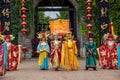 Yunnan Dali Dragon City before performing open gates welcome guest ceremony