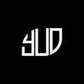 YUO letter logo design on black background. YUO creative initials letter logo concept. YUO letter design Royalty Free Stock Photo