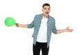 Yuong man with balloon Royalty Free Stock Photo