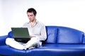 Yuppie with laptop Royalty Free Stock Photo