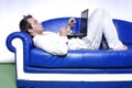 Yuppie with laptop Royalty Free Stock Photo