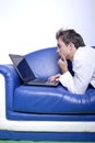 Yuppie with laptop Royalty Free Stock Photo