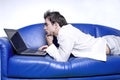 Yuppie with laptop Royalty Free Stock Photo