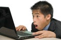 Yuppie staring at laptop screen Royalty Free Stock Photo