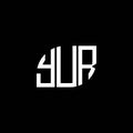 YUR letter logo design on black background. YUR creative initials letter logo concept. YUR letter design Royalty Free Stock Photo