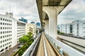 Yurikamome line on the Rainbow bridge in Tokyo Royalty Free Stock Photo