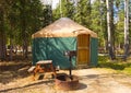 A yurt at an alaskan campground