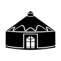 Yurt black vector icon on white background