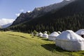 Yurt Camp in the valley of Altyn-Arashan in Kyrgyzstan