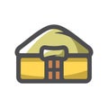 Yurt House of Asian nomads Vector icon Cartoon illustration