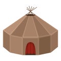 Yurt house, circular domed tent of skins
