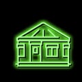 yurt house neon glow icon illustration