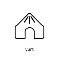 Yurt icon. Trendy modern flat linear vector Yurt icon on white b