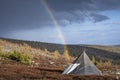 Tsaatan yurt in a landscape of northern Mongolian taiga