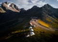 Yurt nomad house resort at mountain valley in Kazakhstan