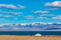 Yurt on the shore of Tolbo nuur lake Mongolia