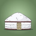 Yurta of nomads. Turk nomad tent yurt house illustration