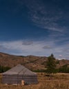 Yurta in the steppe Royalty Free Stock Photo