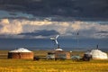 Yurts on the grassland Royalty Free Stock Photo