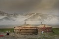 Yurts in Karakorum mountains Royalty Free Stock Photo