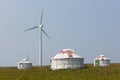 Yurts on meadow Royalty Free Stock Photo