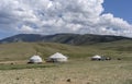 Yurts in Steppe of Mongolia Royalty Free Stock Photo