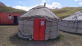 Yurts in the village in Pamir highway, Kyrgyzstan