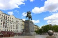 Yury Dolgoruky Monument on the square Royalty Free Stock Photo