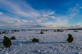 YURYEVETS, RUSSIA - MARCH 27, 2019: Men fishermen fishing in winter on the ice Royalty Free Stock Photo