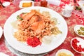 Yusheng or yee sang is traditional customary food consumed during Chinese New Year for luck and prosperity