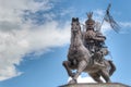 King Gesar statue. a famous landmark in the Tibetan city of Yushu, Qinghai, China. Royalty Free Stock Photo