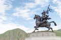 King Gesar statue. a famous landmark in the Tibetan city of Yushu, Qinghai, China. Royalty Free Stock Photo