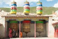 Mani Temple(Mani Shicheng). a famous landmark in the Tibetan city of Yushu, Qinghai, China. Royalty Free Stock Photo