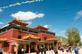 Mani Temple(Mani Shicheng). a famous landmark in the Tibetan city of Yushu, Qinghai, China. Royalty Free Stock Photo