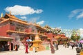 Mani Temple(Mani Shicheng). a famous landmark in the Tibetan city of Yushu, Qinghai, China. Royalty Free Stock Photo