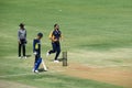 Yuvraj Singh Bowling in T20 Cricket Match-Indore Royalty Free Stock Photo