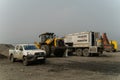 Komatsu loader service at the gold mining site.