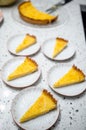 Yuzu tart slices