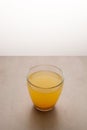 Yuzu tea or yuja tea in glass. Top view, selective focus, copy space Royalty Free Stock Photo