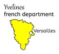 Yvelines french department map Royalty Free Stock Photo