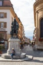 The monument to Pestalozzi in the town square.