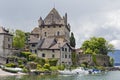 Yvoire Castle and houses Royalty Free Stock Photo