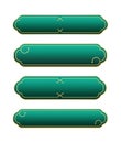 Simple 3d turquoise green curve elegant gold premium longer tittle frame banner.