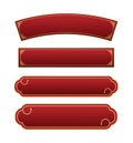 Simple Chinese Asia classic pattern, red gold luxury tittle frame banner