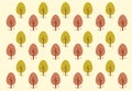 Autumn fall harvest season nature tree seamless pattern draw illustration draw vector. Use on background, print, decoration. Royalty Free Stock Photo